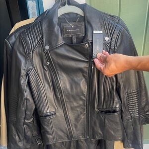 NEW BCBGMaxAzria Sleek Black Leather Jacket